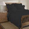 200 Thread Count 5 Piece Edge Ruffle Duvet Cover Set with Extra Pillow Shams Full/Queen 100% Egyptian Cotton Black view 1