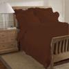 400 Thread Count 3 Piece Edge Ruffle Duvet Cover Set with Matching Pillow Shams Full 100% Egyptian Cotton Chocolate view 1
