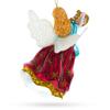 Angel Playing Music on Harp Glass Christmas Ornament view 3