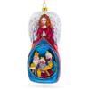 Angel with Three Wise Men Glass Christmas Ornament view 1