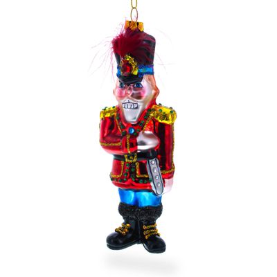 BestPysanky Nutcracker Soldier Glass Christmas Ornament