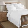 400 Thread Count 3 Piece Ruffle Hem Duvet Cover Set with Matching Pillow Shams California Queen 100% Egyptian Cotton White view 1