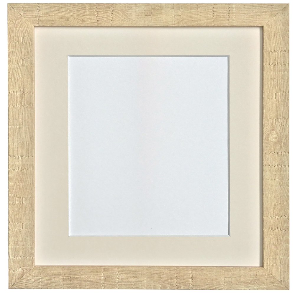FRAMES BY POST Deep Grain Picture Photo Frame, Recycled Plastic, Light Brown with Ivory Mount, 14 x 8 Image Size 10 x 4 Inch