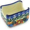 Polmedia Polish Pottery Sugar Packet Holder UNIKAT - Bold Poppies Pattern Handmade in Boleslawiec Poland by Ceramika Bona + Certificate of Authenticity view 1
