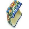 Polmedia Polish Pottery Sugar Packet Holder UNIKAT - Bold Poppies Pattern Handmade in Boleslawiec Poland by Ceramika Bona + Certificate of Authenticity view 2