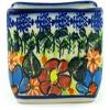 Polmedia Polish Pottery Sugar Packet Holder UNIKAT - Bold Poppies Pattern Handmade in Boleslawiec Poland by Ceramika Bona + Certificate of Authenticity view 3