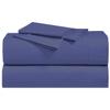 Abripedic Solid 300-Thread-Count, 100-Percent Cotton Percale, Breathable Crispy Split-King Sheets Set for Adjustable Beds, Periwinkle view 3
