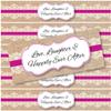 48 Burlap and Lace Waterproof Water Bottle Stickers for Favor Bags | Love, Laughter & Happily Ever After | (Wild Orchid) view 1
