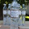 48 Burlap and Lace Waterproof Water Bottle Stickers for Favor Bags | Love, Laughter & Happily Ever After | (Chocolate Brown) view 2