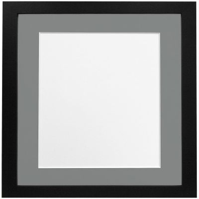 FRAMES BY POST H7 Picture Photo Frame, Wood with Plastic Glass, Black with Dark Grey Mount, 20 x 16 Image Size 15 x 10 Inch