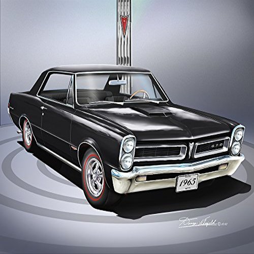 1965 PONTIAC GTO COUPE - Tuxedo black - ART PRINT POSTER BY ARTIST DANNY WHITFIELD - SIZE 20 X 30