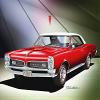 1967 PONTIAC GTO COUPE Montero red - ART PRINT POSTER BY ARTIST DANNY WHITFIELD - SIZE 20 X 30 view 1