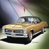 1967 PONTIAC GTO COUPE Coronado gold - ART PRINT POSTER BY ARTIST DANNY WHITFIELD - SIZE 20 X 30 view 1