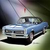1967 PONTIAC GTO COUPE Fontaine blue - ART PRINT POSTER BY ARTIST DANNY WHITFIELD - SIZE 20 X 30 view 1