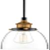 Linea di Liara Fiorentino Large Glass Pendant Light Fixture Modern Farmhouse Bell Shaped Kitchen Pendant Lighting Over Island Black and Gold Pendant Light Shade Over Sink Lighting Fixtures, UL Listed view 1