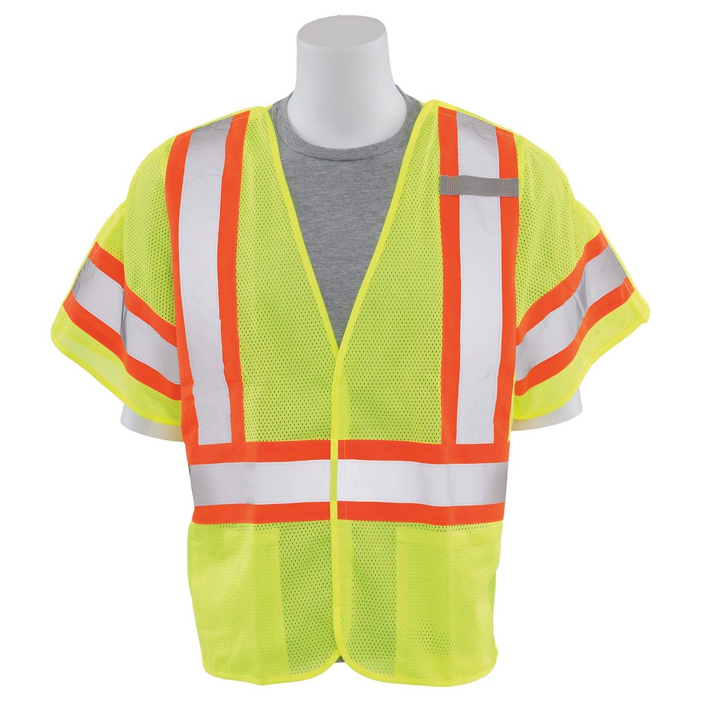Delta Plus WELS622 S622 Class 3 5-Point Break-Away Mesh Vest, Hi Viz Lime, 3X-Large