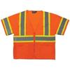 Delta Plus WELS683P Class 3 Safety Vest with Contrasting Trim and Zipper Front Closure, High-Visibility Orange, Large view 1
