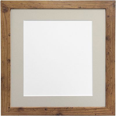 FRAMES BY POST H7 Picture Photo Frame, Wood with Plastic Glass, Rustic Oak with Light Grey Mount, 20 x 16 Image Size 16 x 12 Inch