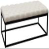 Diamond Sofa Mateo Black Powder Coat Metal Large Linen Tufted Bench - Desert Sand Linen view 1