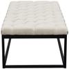 Diamond Sofa Mateo Black Powder Coat Metal Large Linen Tufted Bench - Desert Sand Linen view 3