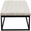 Diamond Sofa Mateo Black Powder Coat Metal Large Linen Tufted Bench - Desert Sand Linen view 4
