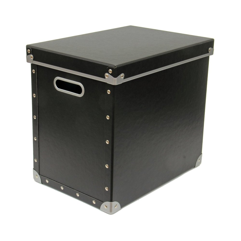  Adachi Paperware PBF-821 Storage Case, Hard Pulp Box, Lid Type, Large, (W x D x H): 10.0 x 14.2 x 12.6 inches (25.5 x 36 x 32 cm), Black
