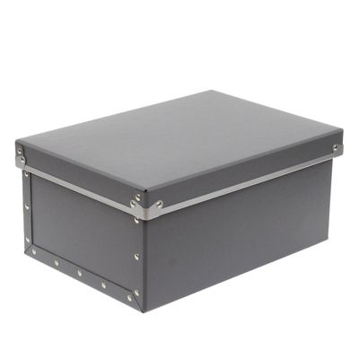 Adachi Paperware PBF-812 Storage Case, Hard Pulp Box, Lid Type, (W x D x H): 10.0 x 14.2 x 6.3 inches (25.5 x 36 x 16 cm), Gray
