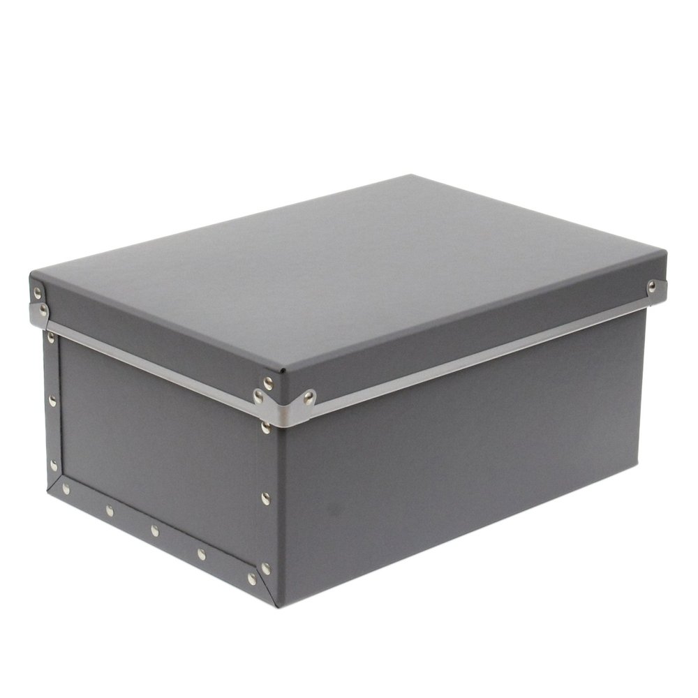 Adachi Paperware PBF-812 Storage Case, Hard Pulp Box, Lid Type, (W x D x H): 10.0 x 14.2 x 6.3 inches (25.5 x 36 x 16 cm), Gray