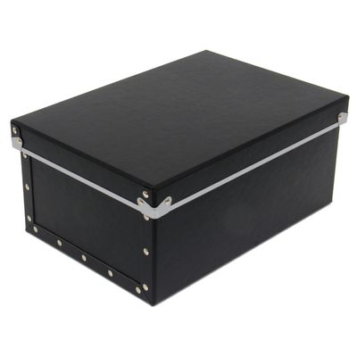 Adachi Paperware PBF-811 Storage Case, Hard Pulp Box, Lid Type, (W x D x H): 10.0 x 14.2 x 6.3 inches (25.5 x 36 x 16 cm), Black