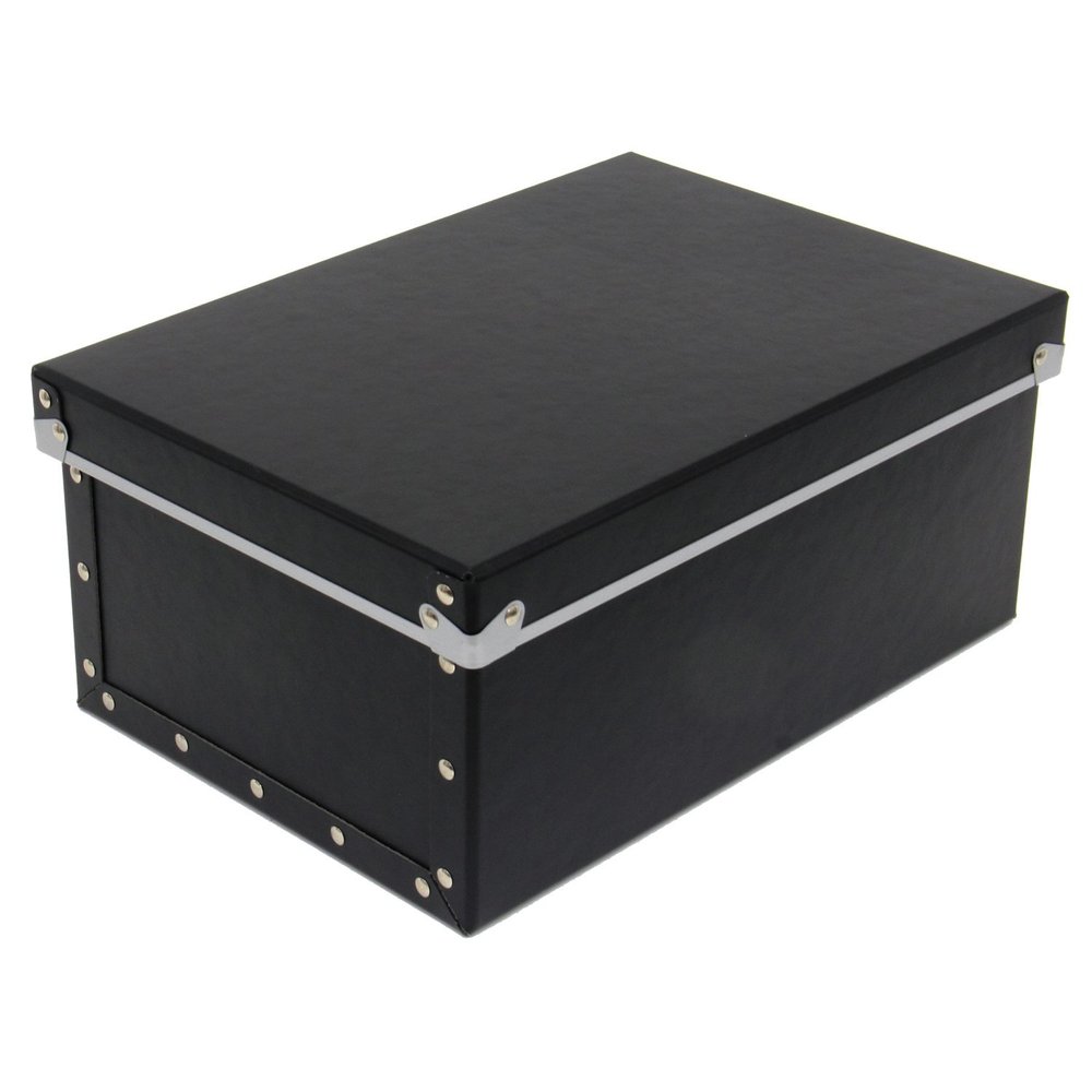 Adachi Paperware PBF-811 Storage Case, Hard Pulp Box, Lid Type, (W x D x H): 10.0 x 14.2 x 6.3 inches (25.5 x 36 x 16 cm), Black
