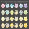 Owl Fabric Wall Decals, Set of 6 Owls Wall Stickers, 12"" Tall, Orange, Grey, White, Available in 4 Different Sizes, Non-Toxic, Reusable, Repositionable view 3