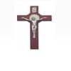 10.5" St. Benedict Cherry Crucifix with Silver Corpus Gift Boxed view 1