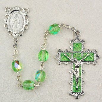 Religious Supply 6 MM Peridot Rosary