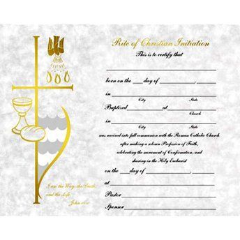 Religious Supply Parchment Line RCIA Certificates