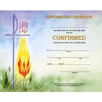 Religious Supply Watercolor Line Confirmation Certificates