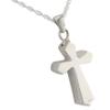 Silver Bevel Cross Pendant and Necklace for Ashes, Sterling Silver, Cremation Jewelry for Ashes view 4