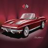 1963 Corvette Roadster - Ember RED - Art Print Poster by Artist Danny Whitfield - Size 20 X 30 view 1