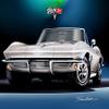1965 CORVETTE ROADSTER - SILVER- ART PRINT POSTER BY ARTIST DANNY WHITFIELD - SIZE 20 X 30 view 1