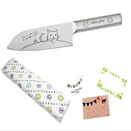 [Birthday Gift] merupe-ru Cat, Santoku, [Birthday Wrapping, Carded] [All Stainless Steel Gift Present to a]