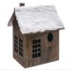 Arcadia Silk Plantation 12" Snowed Wood House Brown Snow (Pack of 2) view 1