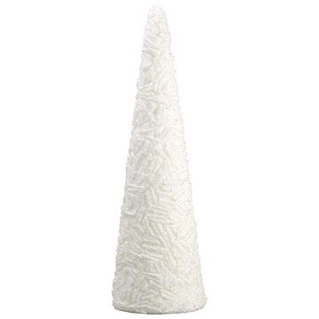28" Glittered Cone Topiary White (pack of 2)