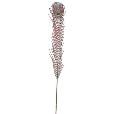 37" Glittered Plastic Peacock Feather Spray (pack of 12)