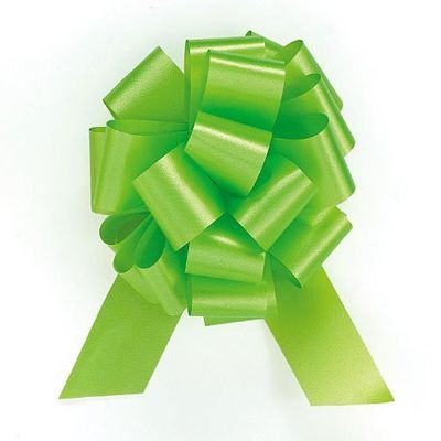 Pull String Bows 5 Inch 20 Loops Lime Green Pkg/6