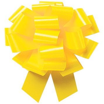 Pull String Bows 5 Inch 20 Loops Yellow Pkg/12
