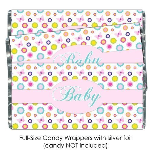 25 Baby Shower Candy Wrappers, Butterfly baby shower favors