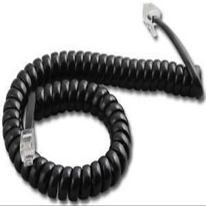 6 X Polycom SoundPoint 9 ft. Black Handset Cord For IP 301, 501, 601, 670, 321, 331, 335, 450, 550, 560, 650 Phones