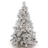 Vickerman 9' Flocked Alberta Artificial Christmas Tree, Pure White LED Lights - Snow Covered Faux Tree - Seasonal Indoor Home Decor - Easy Assembly with Lights view 1