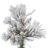Vickerman 9' Flocked Alberta Artificial Christmas Tree, Pure White LED Lights - Snow Covered Faux Tree - Seasonal Indoor Home Decor - Easy Assembly with Lights view 2