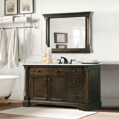 Legion Furniture Bathroom Mirror, 24", Coffee Bean