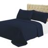 7- Pcs Bed Spread Set- King- Navy-Checkered Quilted Wrinkle-Free Microfiber Includes 3-Pcs Coverlets Set and 4-Pcs Sheet Set view 1